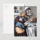  tekening: Little Piggy Eating Ham Briefkaart (Voorkant / Achterkant)