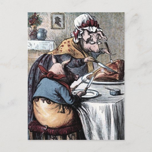  tekening: Little Piggy Eating Ham Briefkaart (Voorkant)