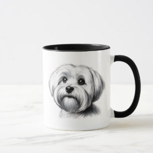 Tekening Maltese hond Mok