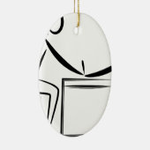 Tekening manicure uitvinder keramisch ornament (Rechts)