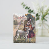  tekening: Marry's kleine Lamb Briefkaart (Staand voorkant)