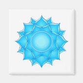 Tekening met blauw glas Lotus-ventilator Magneet (Voorkant)