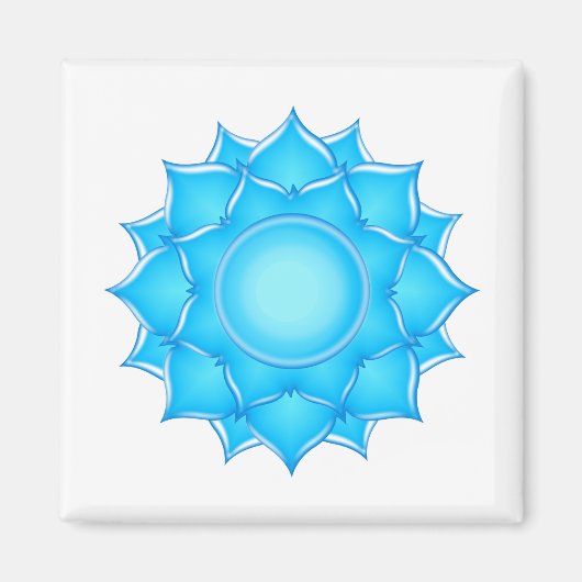 Tekening met blauw glas Lotus-ventilator Magneet (Voorkant)