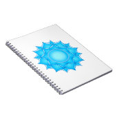 Tekening met blauw glas Lotus-ventilator Notitieboek (Rechterzijde)