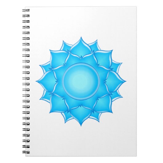 Tekening met blauw glas Lotus-ventilator Notitieboek (Voorkant)