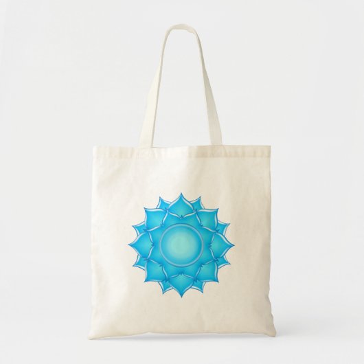 Tekening met blauw glas Lotus-ventilator Tote Bag (Voorkant)