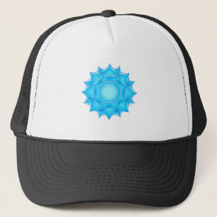 Tekening met blauw glas Lotus-ventilator Trucker Pet
