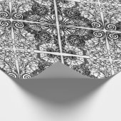 Tekening met flens van zwarte en witte kleur cadeaupapier (Hoek)