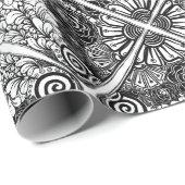 Tekening met flens van zwarte en witte kleur cadeaupapier (Rol Hoek)