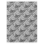 Tekening met flens van zwarte en witte kleur tafelkleed (Voorkant)