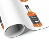 Tekening met flesje met whiskey geïsoleerd op witt cadeaupapier (Rol Hoek)