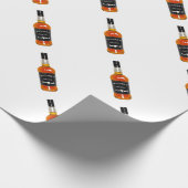 Tekening met flesje met whiskey geïsoleerd op witt cadeaupapier (Hoek)