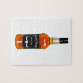 Tekening met flesje met whiskey geïsoleerd op witt legpuzzel (Horizontaal)