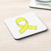 Tekening met gele lint drankjes onderzetter (Linkerzijde)