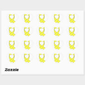 Tekening met gele lint hart sticker (Vel)