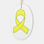 Tekening met gele lint keramisch ornament (Links)