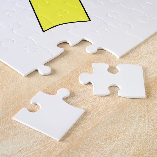 Tekening met gele lint legpuzzel (Zijkant)