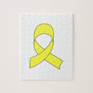 Tekening met gele lint legpuzzel