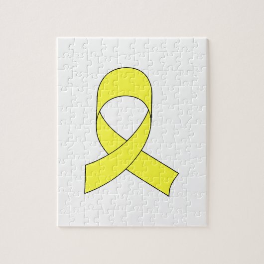 Tekening met gele lint legpuzzel (Verticaal)