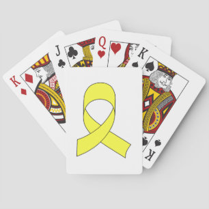 Tekening met gele lint pokerkaarten