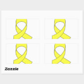 Tekening met gele lint rechthoekige sticker (Vel)