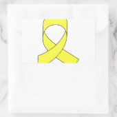 Tekening met gele lint rechthoekige sticker (Tas)