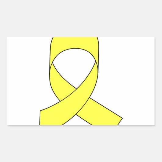 Tekening met gele lint rechthoekige sticker (Voorkant)