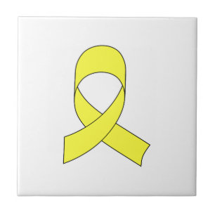 Tekening met gele lint tegeltje