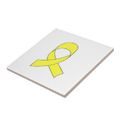 Tekening met gele lint tegeltje (Zijkant)