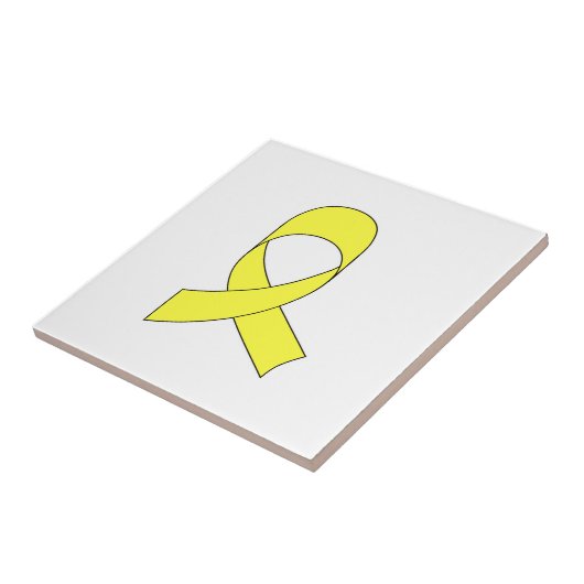 Tekening met gele lint tegeltje (Zijkant)