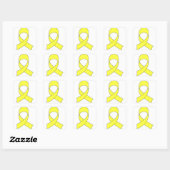 Tekening met gele lint vierkante sticker (Vel)