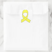 Tekening met gele lint vierkante sticker (Tas)