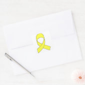 Tekening met gele lint vierkante sticker (Envelop)