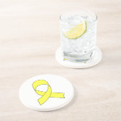 Tekening met gele lint zandsteen onderzetter (Zijkant)