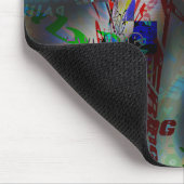 Tekening met knipsel van donkere banner en woordpu muismat (Hoek)