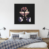 Tekening met koffietekening canvas afdruk (Insitu (Slaapkamer))