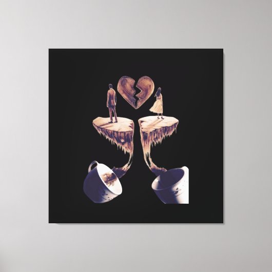 Tekening met koffietekening canvas afdruk (Voorkant)