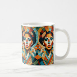 Tekening met mozaïekstukken koffiemok