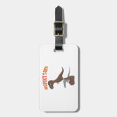 Tekening met voet T-Rex Bagagelabel (Voorkant verticaal)