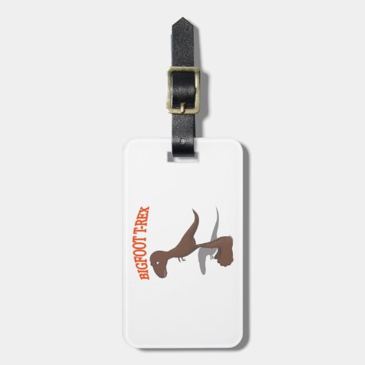 Tekening met voet T-Rex Bagagelabel (Voorkant verticaal)