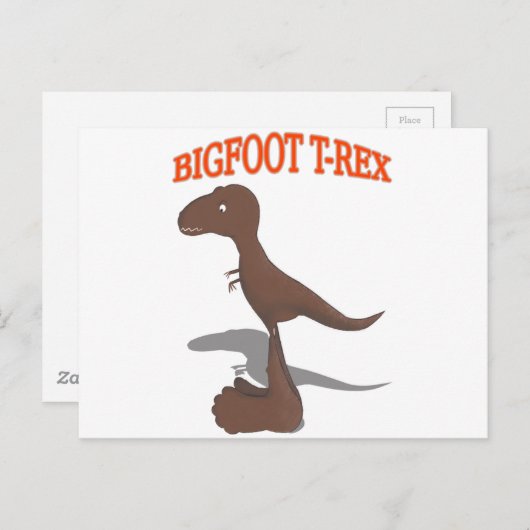 Tekening met voet T-Rex Briefkaart (Voorkant / Achterkant)