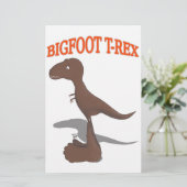 Tekening met voet T-Rex Briefpapier (Staand voorkant)