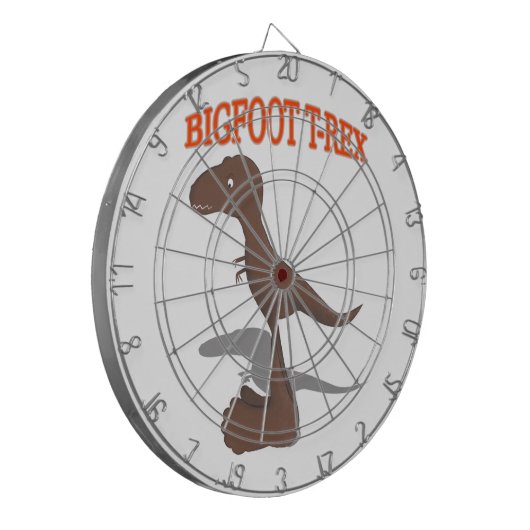 Tekening met voet T-Rex Dartbord (Voorkant Links)