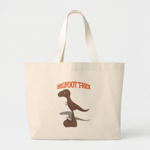 Tekening met voet T-Rex Grote Tote Bag