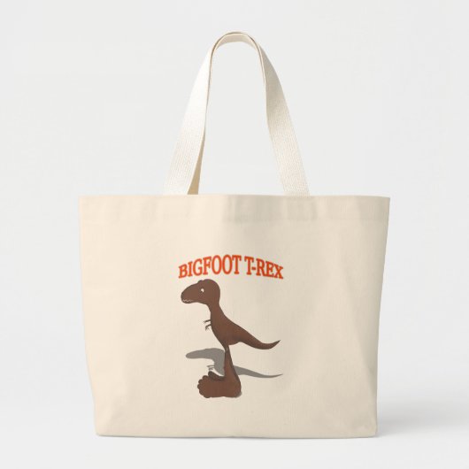 Tekening met voet T-Rex Grote Tote Bag (Voorkant)