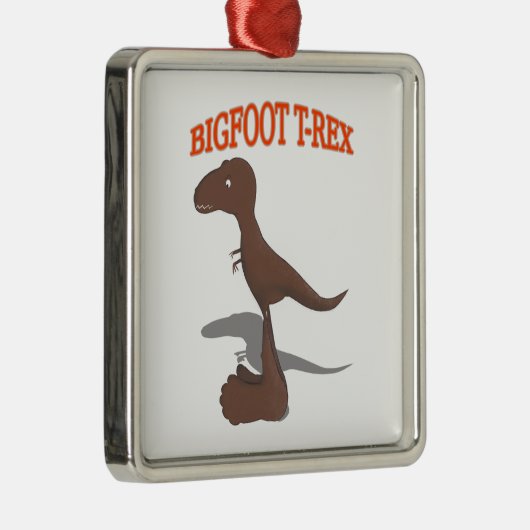 Tekening met voet T-Rex Metalen Ornament (Rechts)