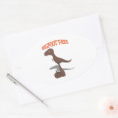 Tekening met voet T-Rex Ovale Sticker (Envelop)