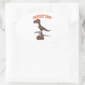 Tekening met voet T-Rex Ovale Sticker (Tas)