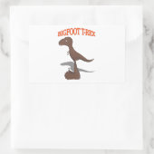 Tekening met voet T-Rex Rechthoekige Sticker (Tas)