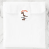 Tekening met voet T-Rex Ronde Sticker (Tas)